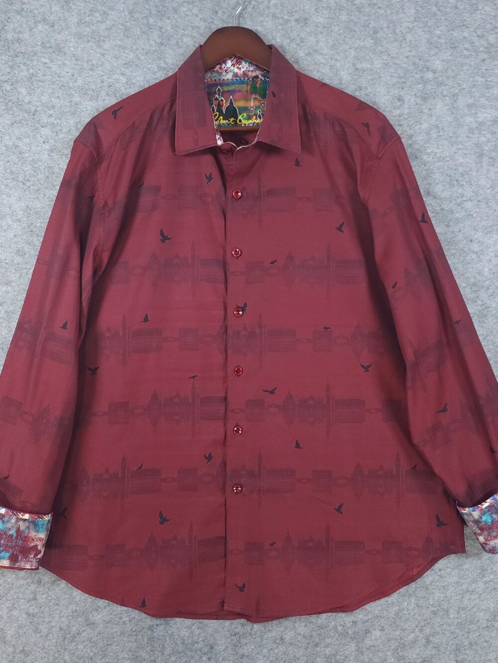 Robert Graham Floating City 2XL Classic Fit Shirt Venice Italy Birds Flip Cuffs